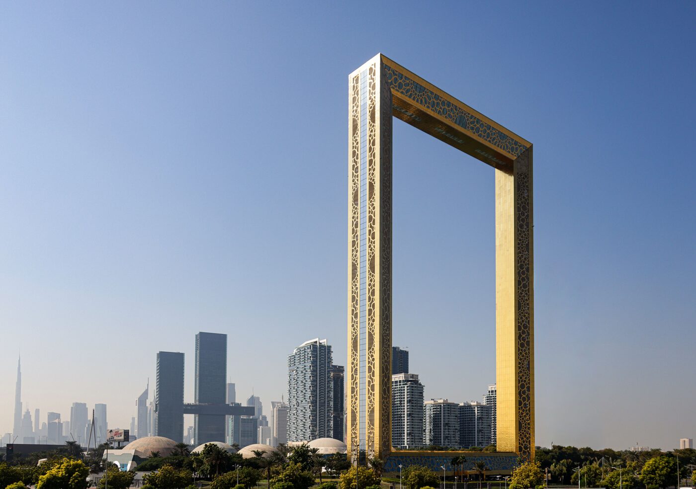 The Dubai Frame at dusk